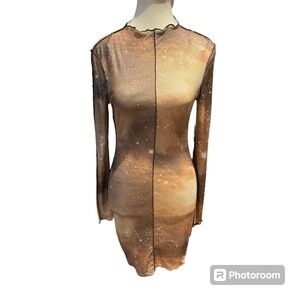 Brown sheer dress